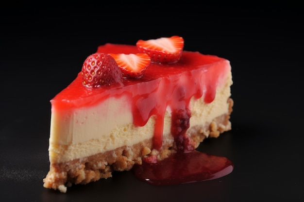 Strawberry cheese cake healthy Sauce dessert Generate AI