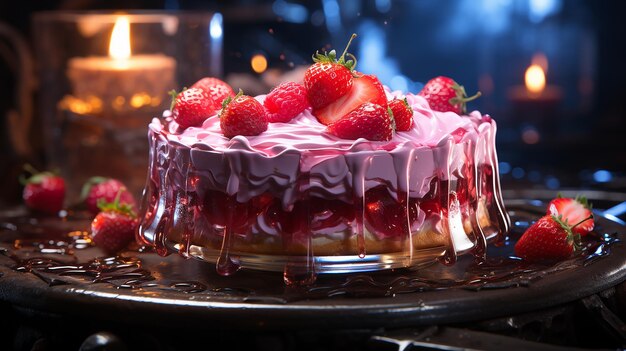 Strawberry Cheesecake Glowing Stylized Delight