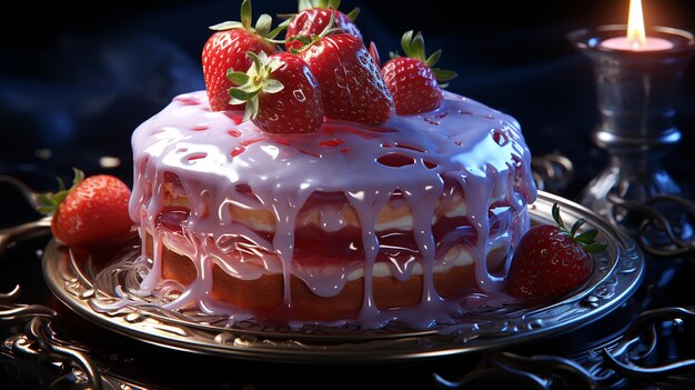 Strawberry Cheesecake Glowing Stylized Delight