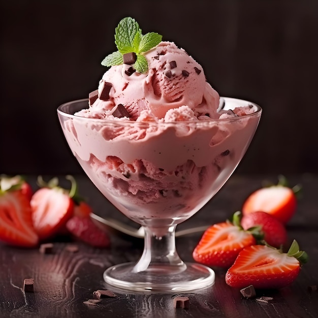 strawberry chocolate ice cream