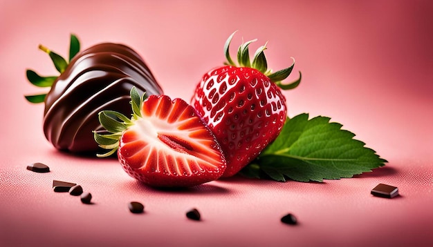 Photo strawberry and chocolate