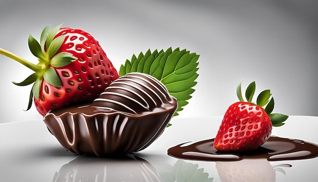 Photo strawberry and chocolate