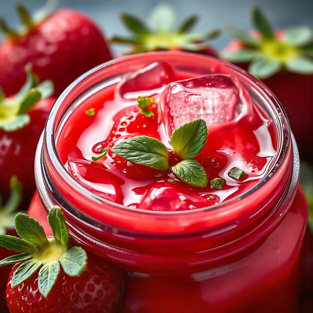 Photo a strawberry container with strawberries in it and strawberries in the background