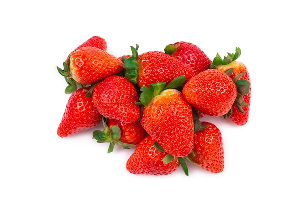 Strawberry. Fresh berries macro. Isolated on white.