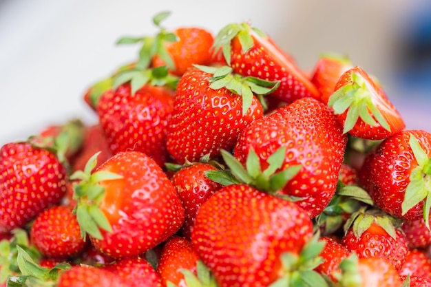 Strawberry fresh organic berries macro Fruit background healthy vitamin food concept