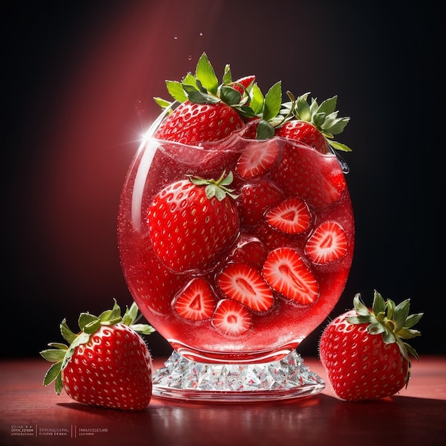 strawberry Fruit Drink in Glass