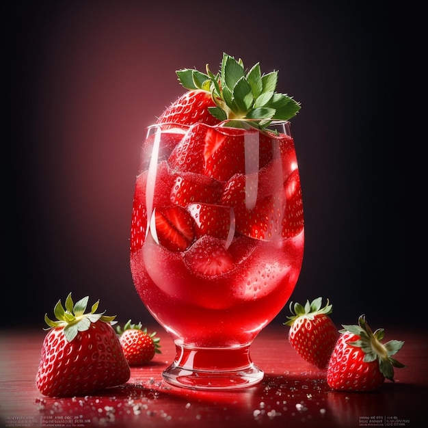 strawberry Fruit Drink in Glass