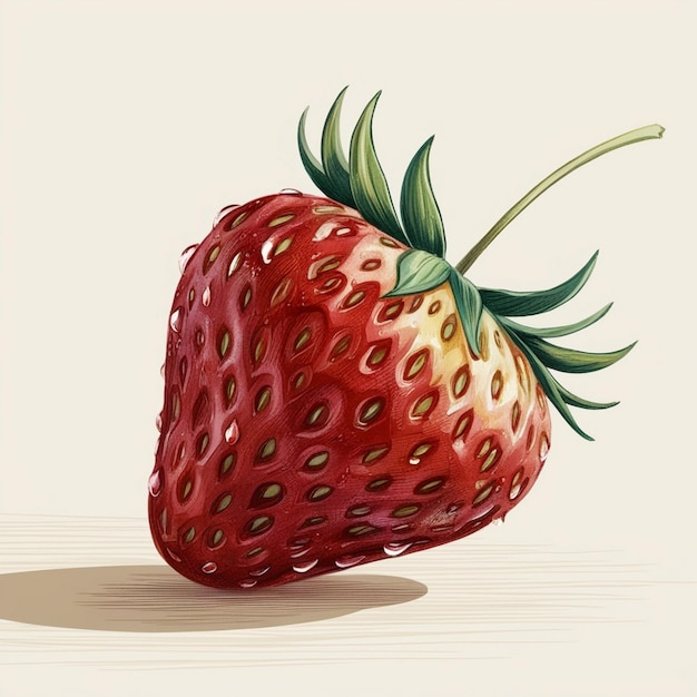 Strawberry fruit isolated on transparent background AI image generator