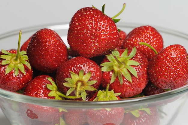 Strawberry on the glass plate