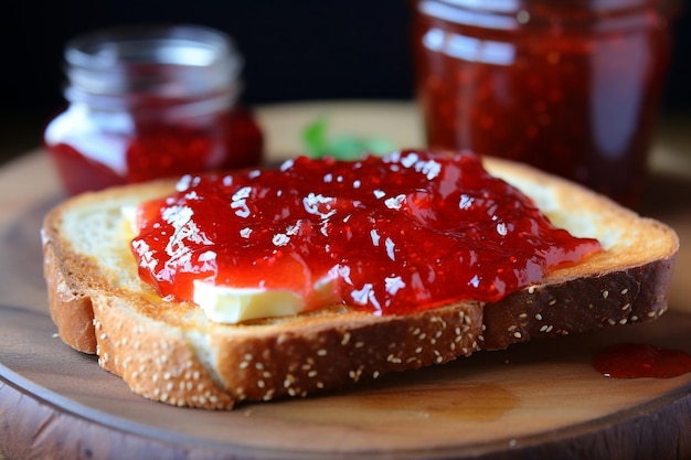 Strawberry Jam on Toast with Melted Butter AI