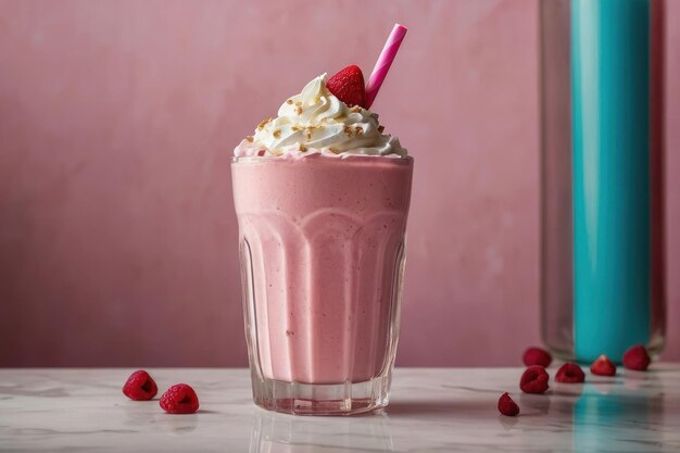 Strawberry Milkshake with Whipped Cream