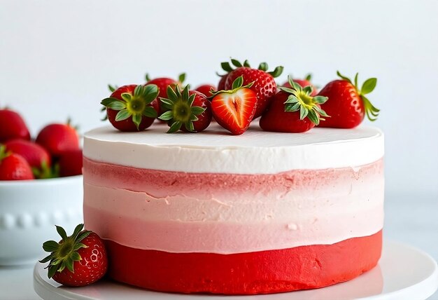 Photo the strawberry ombre cake