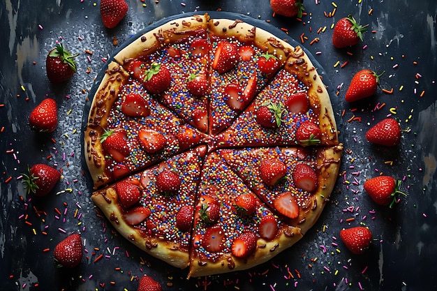 Strawberry Pizza with Sprinkles