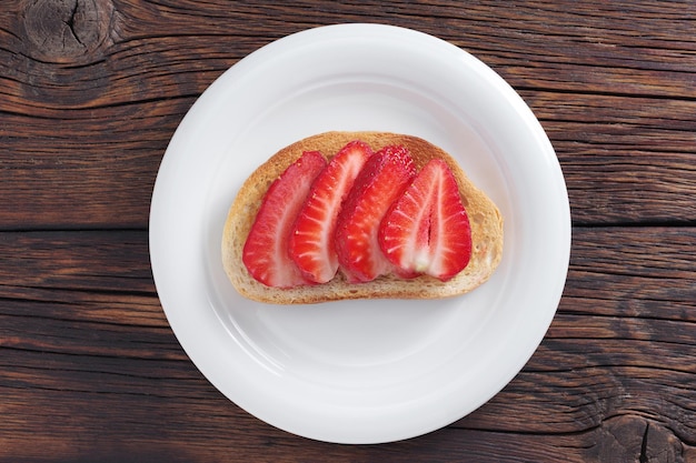 Strawberry sandwich on a plate