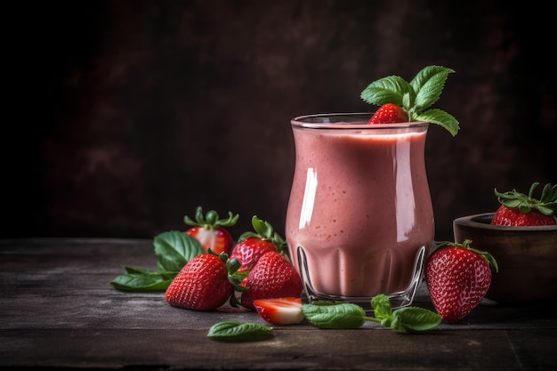 Strawberry smoothie food Generate Ai