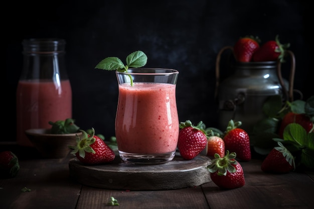 Strawberry smoothie Generate Ai