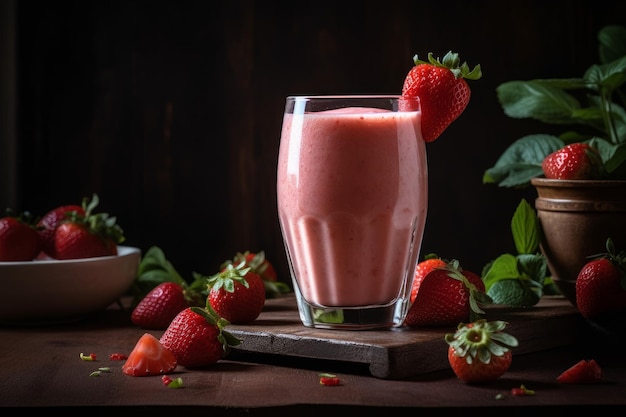 Strawberry smoothie healthy Generate Ai