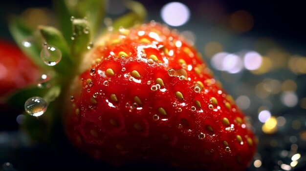 Strawberry Spotlight Macro Photography CloseUp