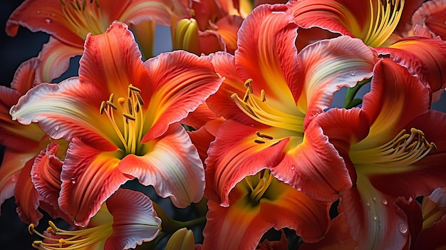 Strawberry Swirl Daylily Flowers Hemerocallis