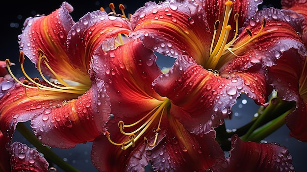 Strawberry Swirl Daylily Flowers Hemerocallis