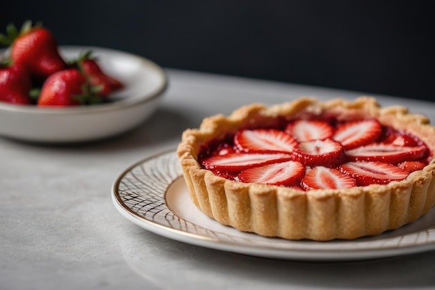 Strawberry Tart on Elegant Plate