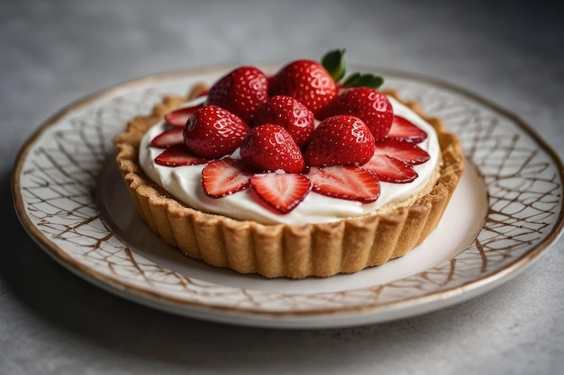 Strawberry Tart on Elegant Plate