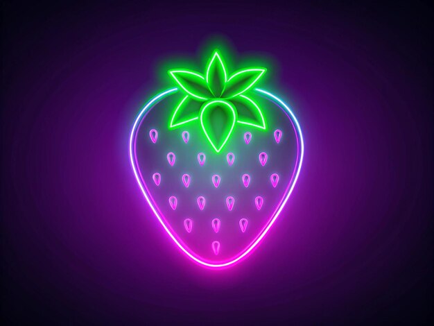 Photo a strawberry that is neon green and pink