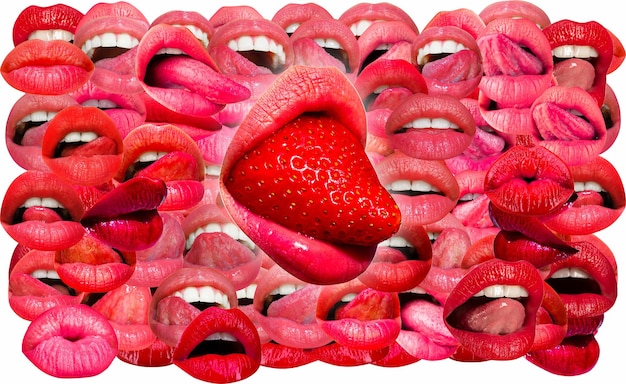 Strawberry tongue sexy lips lips female mouth texture pattern red lip