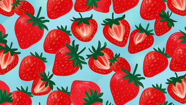 strawberry watermelon seamless water colure pattern