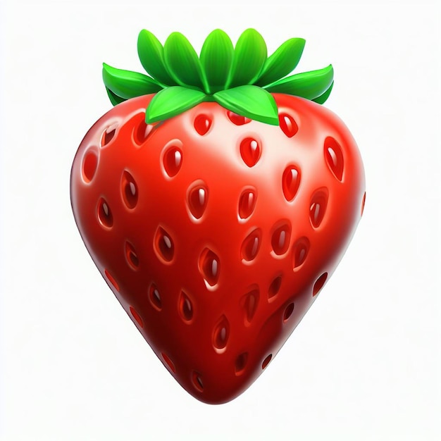 a strawberry with a green stem and a green stem