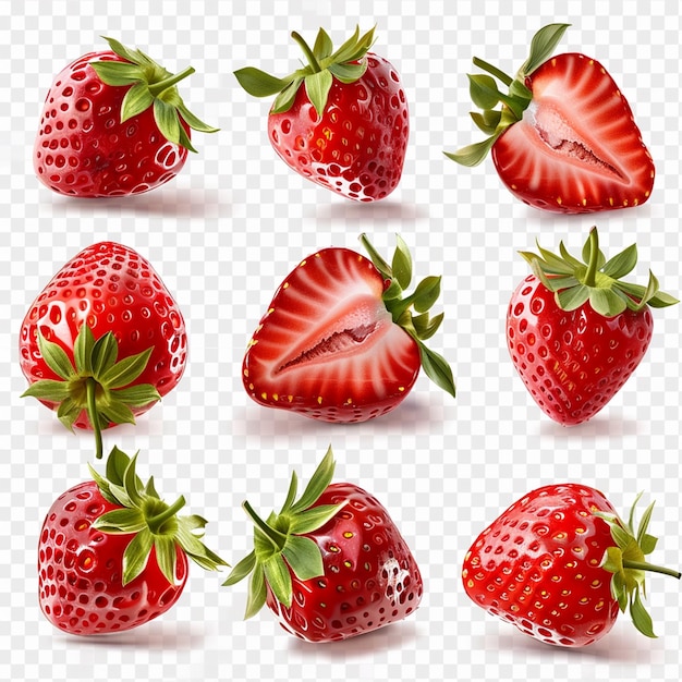 a strawberry with a green stem and a strawberry on the background