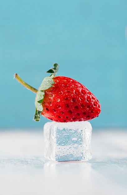 Strawberry with strawberry leaf