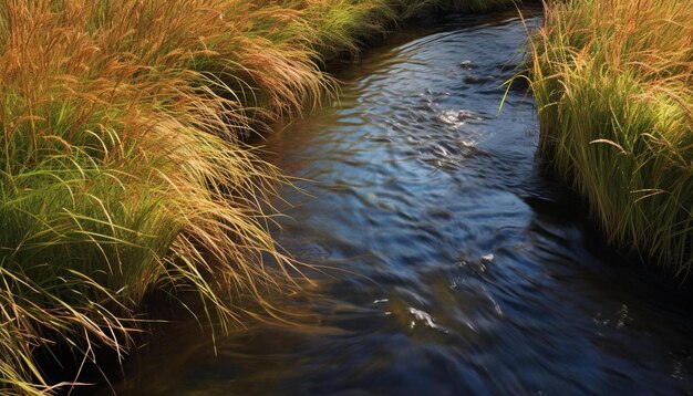 Photo a stream of water with a stream running through it