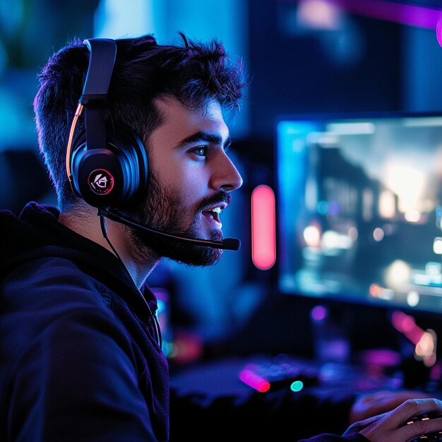 Photo a streamer interacting with viewers during a live gaming broadcast