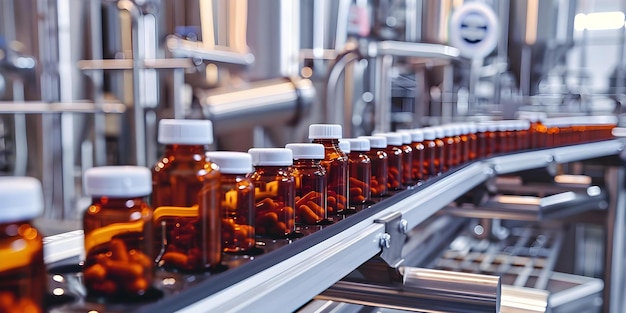 Streamlined Pharmaceutical Facility Utilizes CuttingEdge Technology for Accurate Medicine Production and Packaging Concept Pharmaceutical Industry Technology Innovation Medicine Production