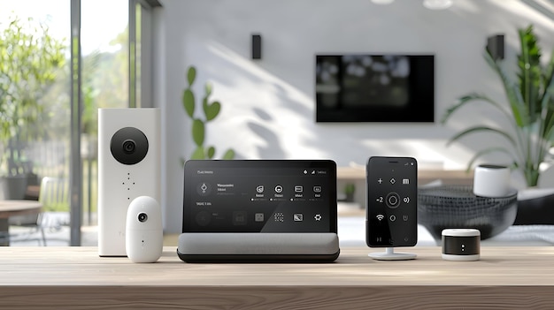 Photo streamlined smart home security with discreet cameras and touchsensitive panels for any decor