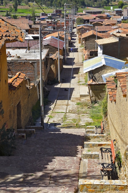 Street of an Andean town called orcotuna is old street