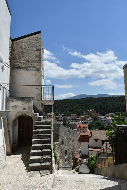 A street of Campo di Giove in Abruzzo Italy