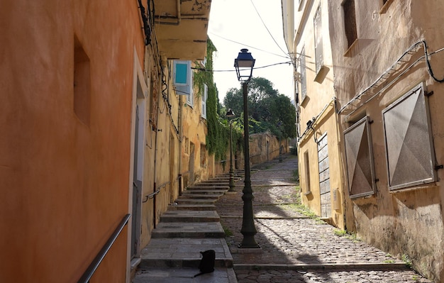 Street of Corsican city Bastia Corsica island France