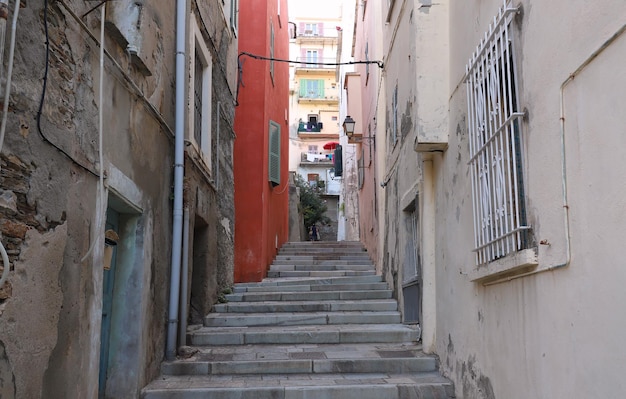 Street of Corsican city Bastia Corsica island France