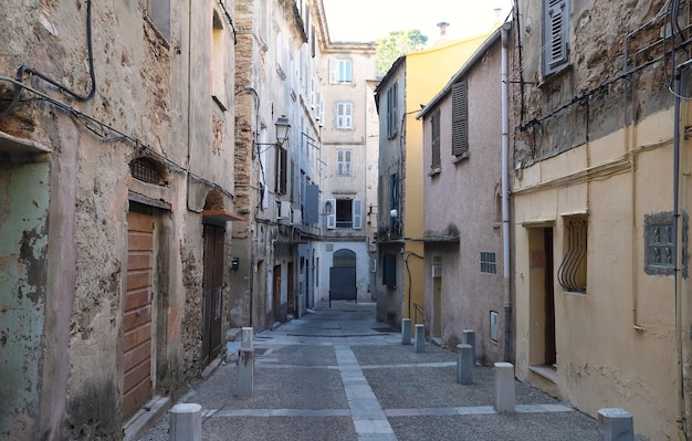 Street of Corsican city Bastia Corsica island France