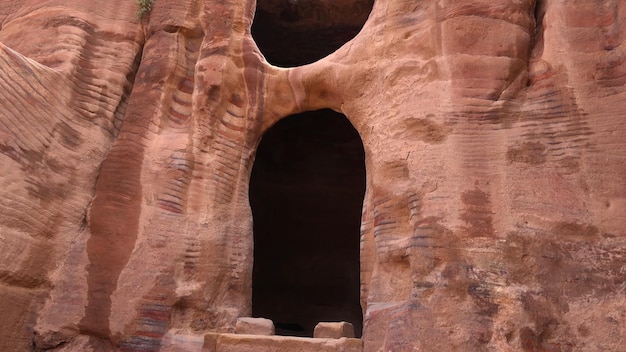 Street Facades in Petra near and inside the house  Jordan World Heritage Site