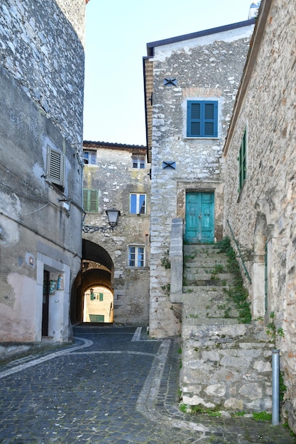 A street in Falvaterra a medieval village in Lazio Italy