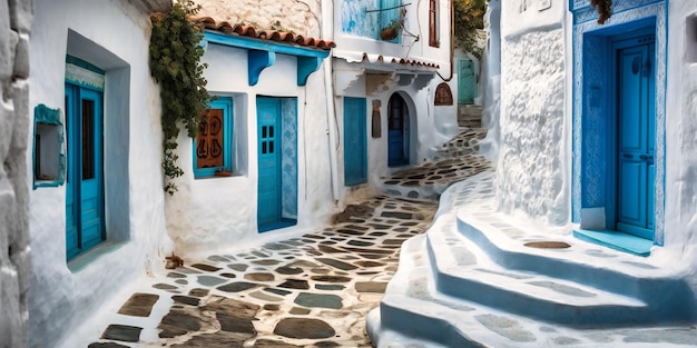 A street leading to a Greek village on the island