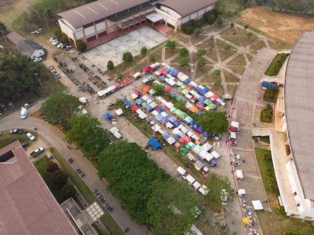 A street market in stadium zone