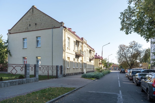 Street of a modern city brick building from the 19th early 20th centuries