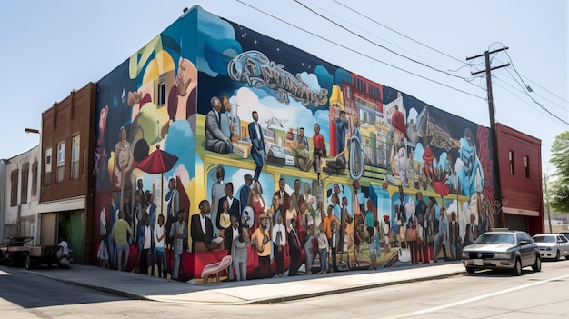 A street mural celebrating Juneteenth