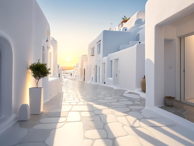 street in the old town with paving stone