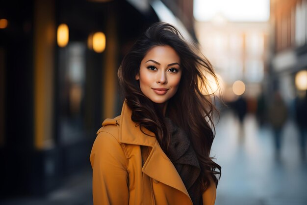 Street photography Paris London in the style of naturalistic poses beautiful Asian model in natu