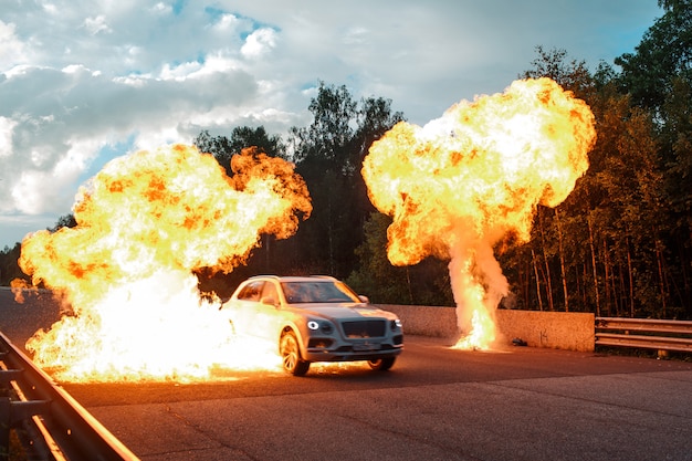 Street racing and explosion film